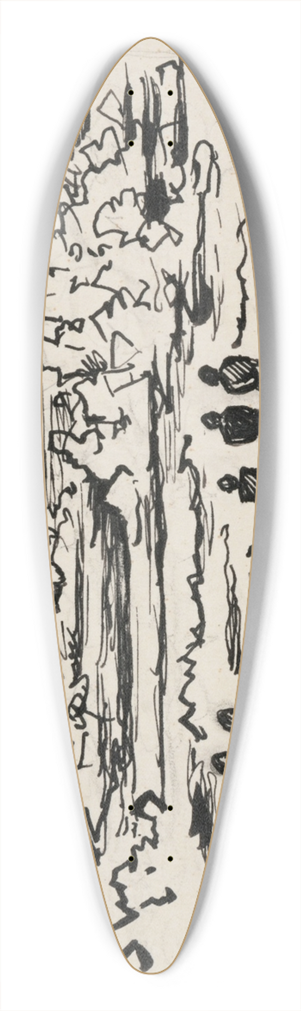 Ivan Ivanec - Ludzie na brzegu rzeki obserwujcy zatory lodowe 39.3 inch art pintail longboard deck