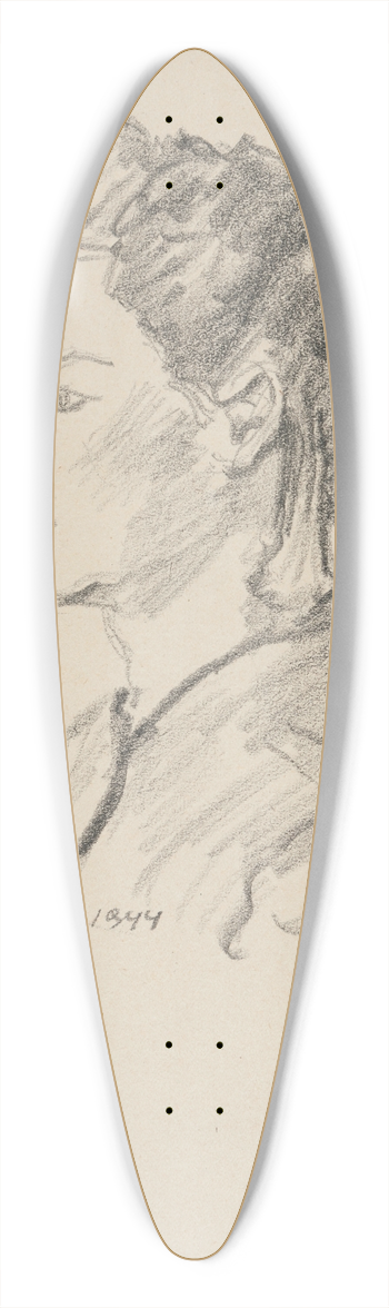 Ivan Ivanec - Popiersie modej kobiety 39.3 inch art pintail longboard deck