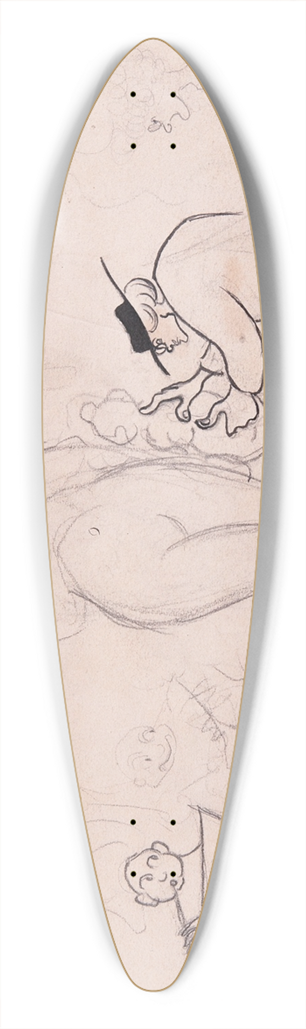 Ivar Arosenius - Gerhard Henning Sculpting 39.3 inch art pintail longboard deck