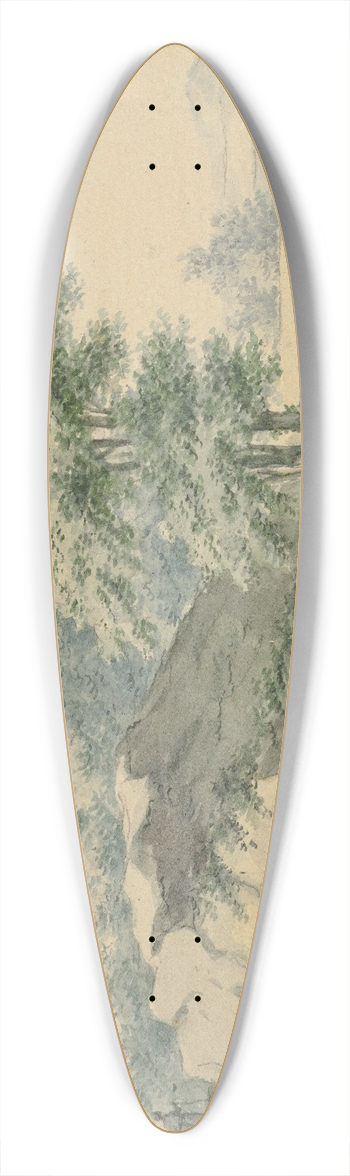 Izaak Schmidt - Landschap met bruggetje 39.3 inch art pintail longboard deck