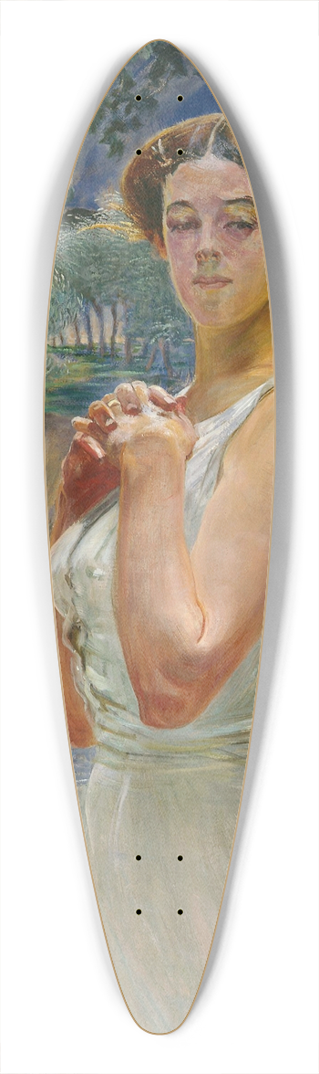 Jacek Malczewski - Portrait of a woman against a rowanberry grove 39.3 inch art pintail longboard deck