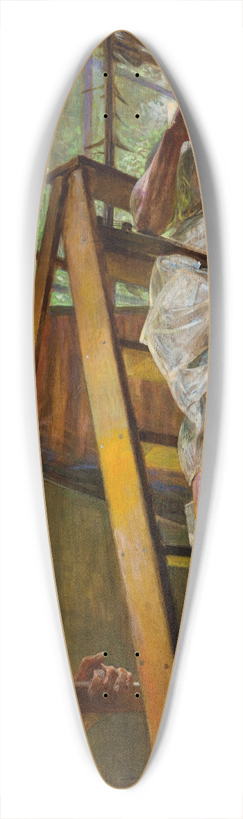 Jacek Malczewski - Satyr and a Model 39.3 inch art pintail longboard deck