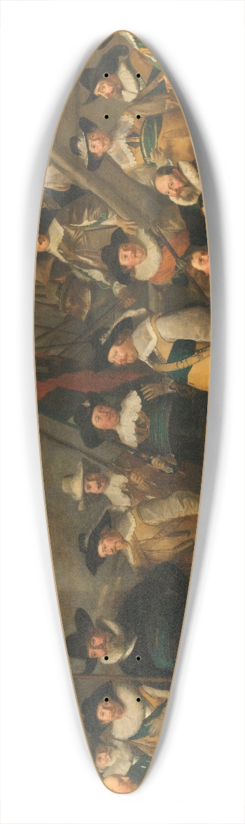 Jacob Adriaensz Backer - Officers and other Civic Guardsmen of the V District in Amsterdam under the command of Captain Cornelis de Graeff and Lieutenant Hendrick Lauwrensz 39.3 inch art pintail longboard deck