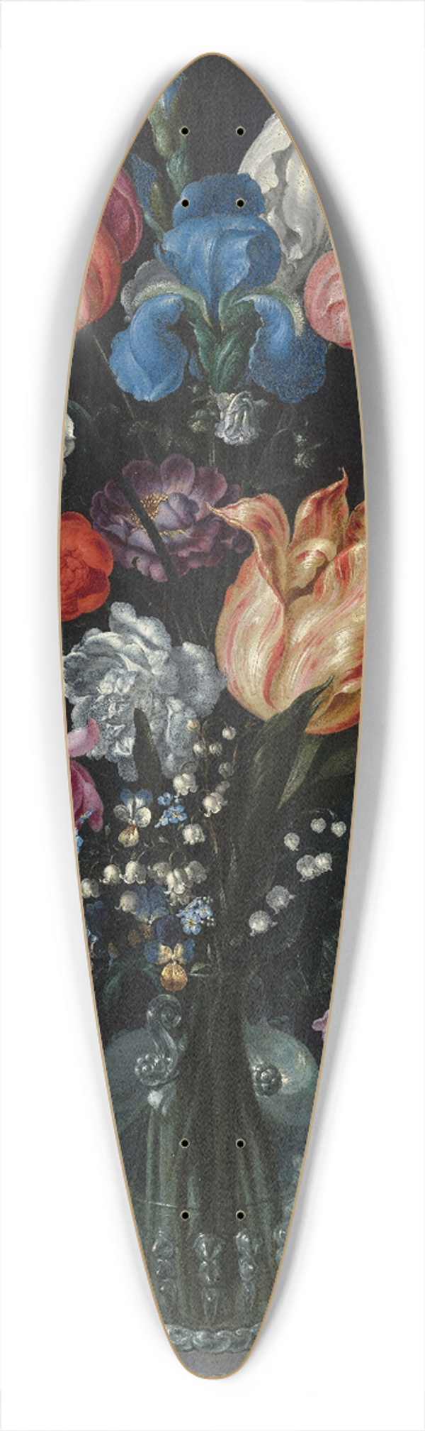Jacob de Gheyn II - Flowers in a Glass Flask 39.3 inch art pintail longboard deck