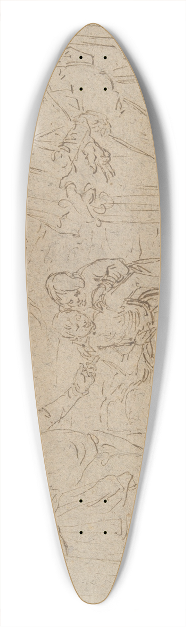 Jacob de Gheyn II - Job on a Dunghill, Tried by hisFriends 39.3 inch art pintail longboard deck