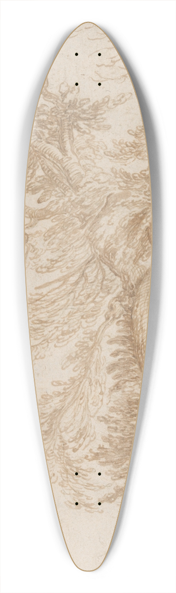 Jacob de Gheyn II - Study of a Tree 39.3 inch art pintail longboard deck
