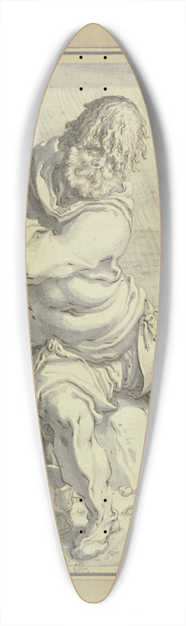 Jacob de Gheyn II - The phlegmatic 39.3 inch art pintail longboard deck