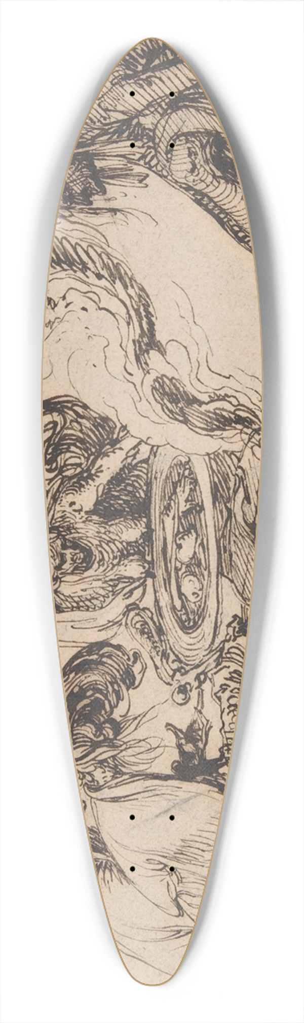 Jacob de Gheyn II - Witches Sabbath 39.3 inch art pintail longboard deck