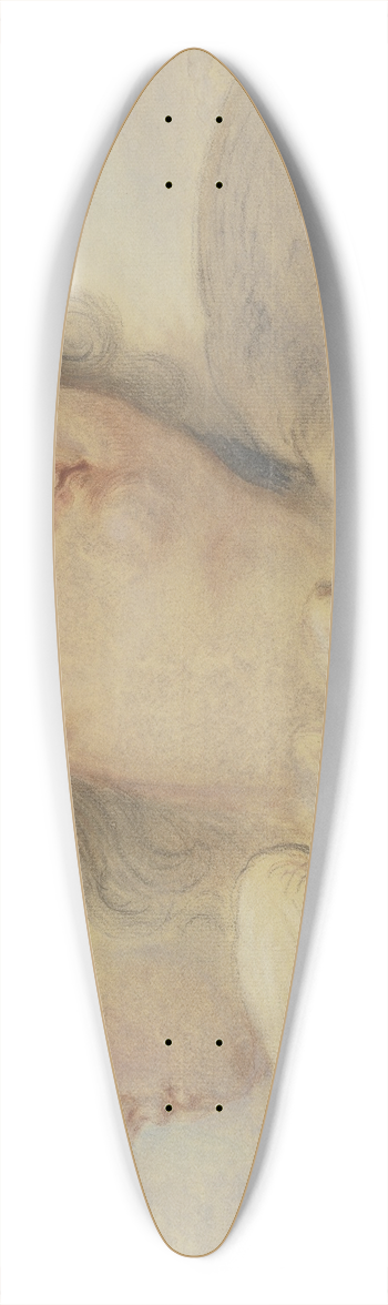 Jacob de Wit - Two angel heads, 39.3 inch art pintail longboard deck