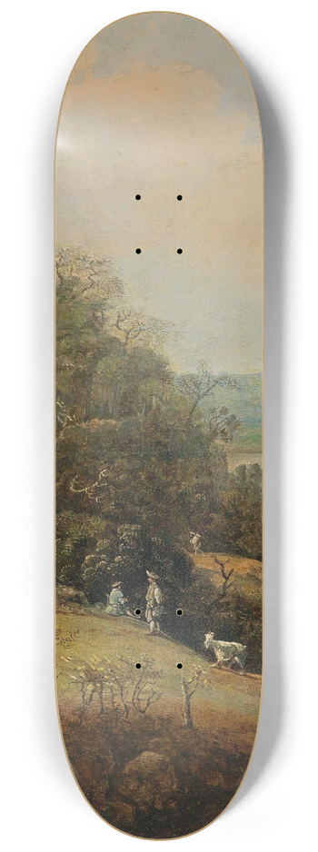 Adriaen Bloemaert - A River Landscape With A Ruin And Figures 8.25 inch art skate deck