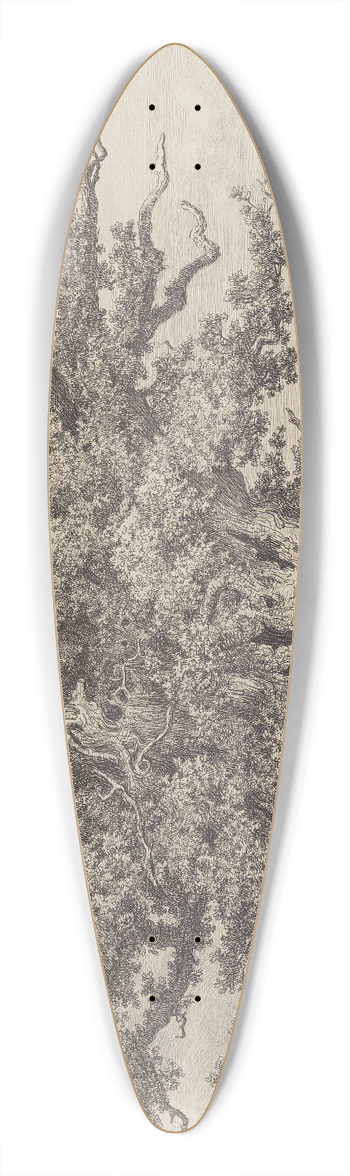 Jacob George Strutt - The Moccas-Park Oak 39.3 inch art pintail longboard deck