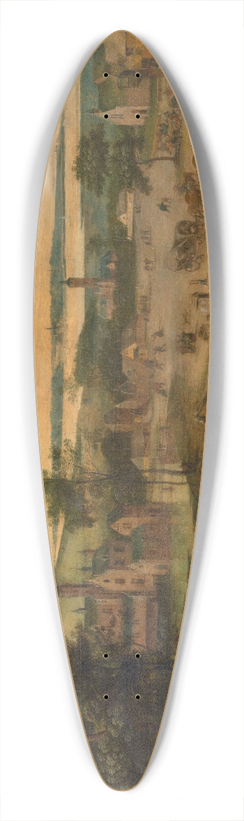 Jacob Grimmer - Village at the Scheldt 39.3 inch art pintail longboard deck
