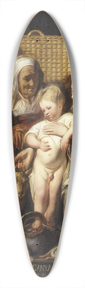 Jacob Jordaens - The Holy Family with Saint Anne and the Young Baptist and His Parents 39.3 inch art pintail longboard deck