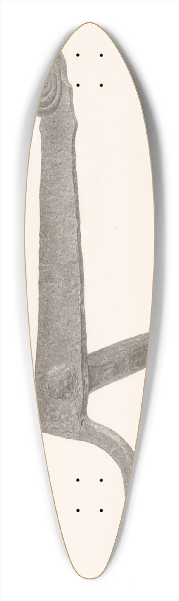 Jacob Lipkin - Andiron (one of pair) 39.3 inch art pintail longboard deck