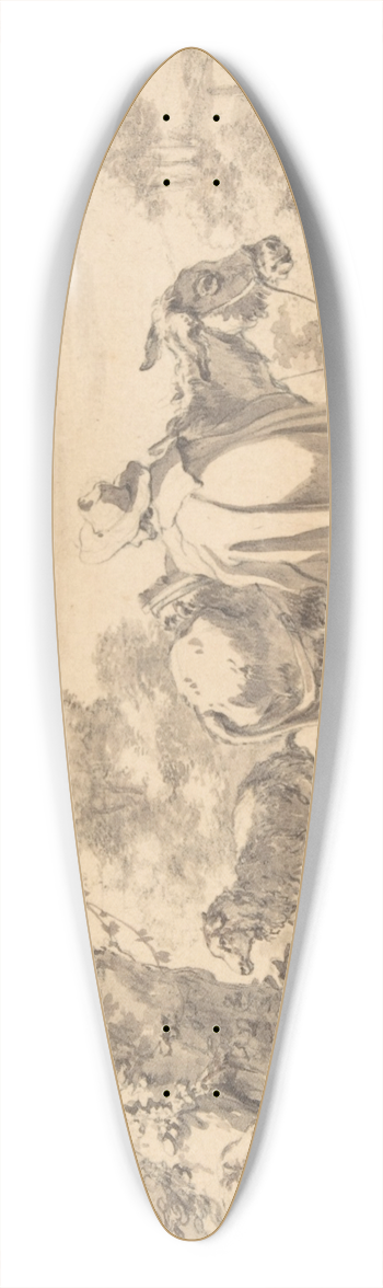Jacob van der Does - A Herdsman with a Donkey 39.3 inch art pintail longboard deck