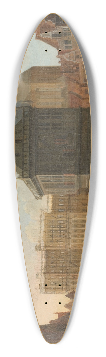 Jacob van der Ulft - The Dam in Amsterdam with the new Town Hall under Construction 39.3 inch art pintail longboard deck