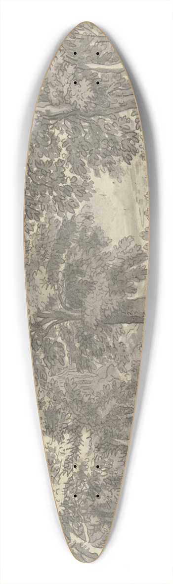 Jacob van Liender - Landschaft mit zwei Hunden 39.3 inch art pintail longboard deck