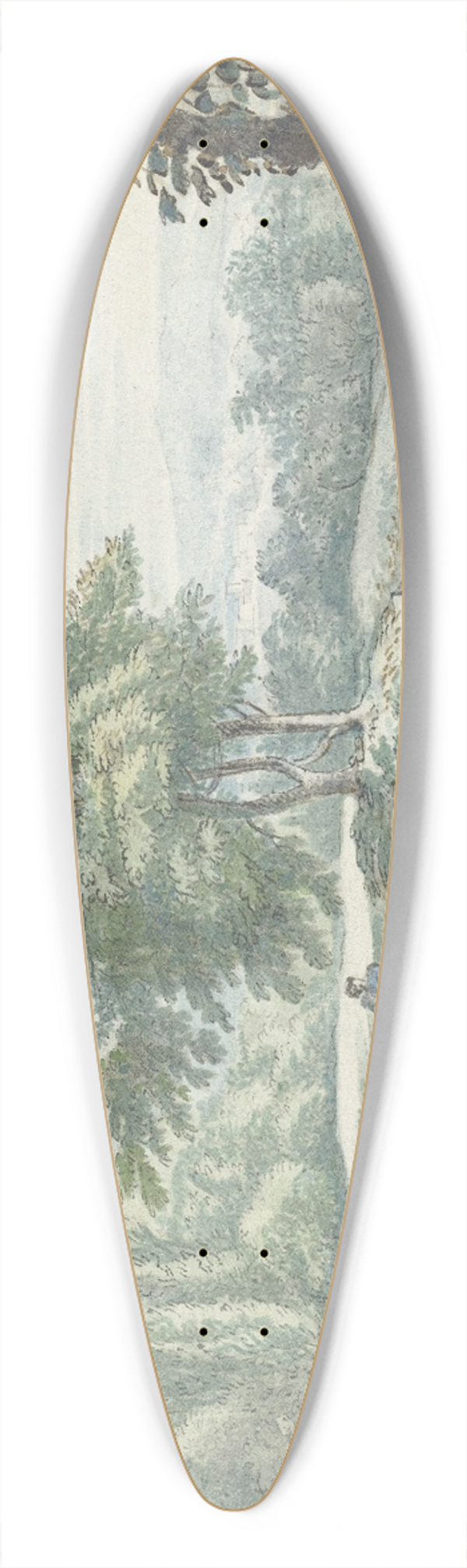 Jacob van Liender - Landschap met schapen 39.3 inch art pintail longboard deck