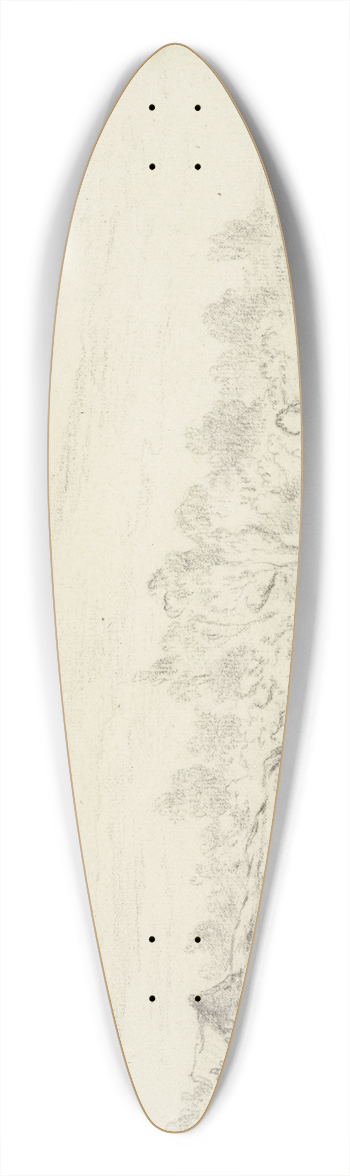 Jacob van Ruisdael - River landscape 39.3 inch art pintail longboard deck