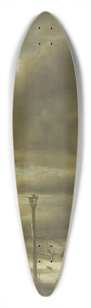 Jacob van Ruisdael - Winter Landscape near Haarlem with a Lamppost 39.3 inch art pintail longboard deck