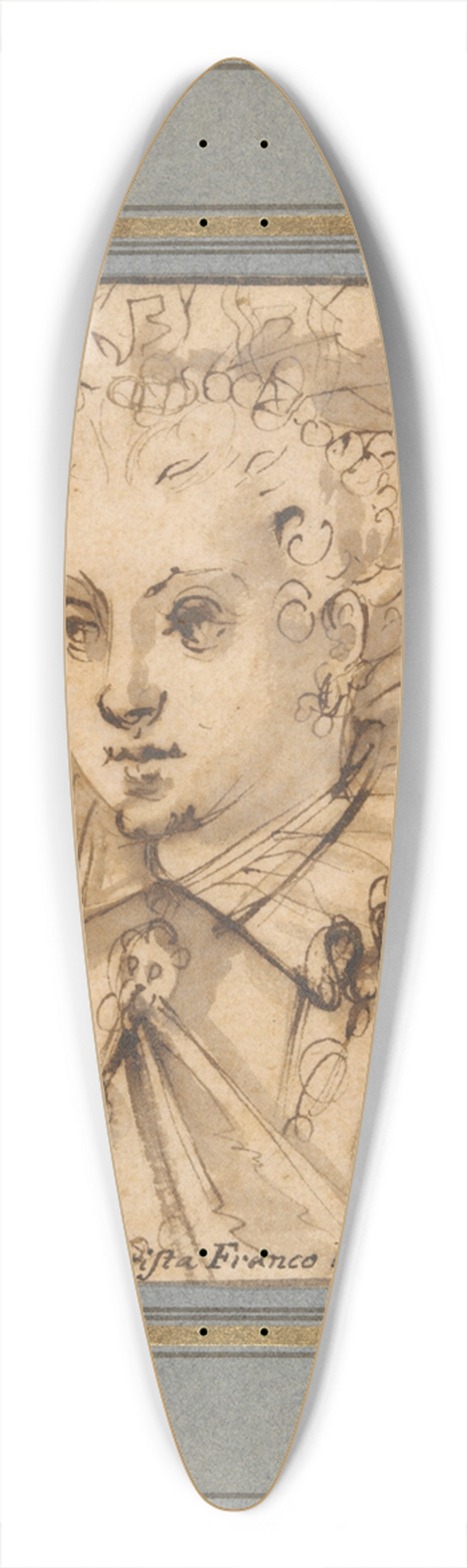 Jacopo Palma il Giovane - Portrait of aLady 39.3 inch art pintail longboard deck