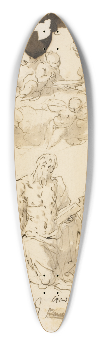 Jacopo Palma il Giovane - Skt Antonius, Skt Hieronymus og Skt Bernardin, med Jomfru Maria og Jesusbarnet omgivet af englebrn 39.3 inch art pintail longboard deck