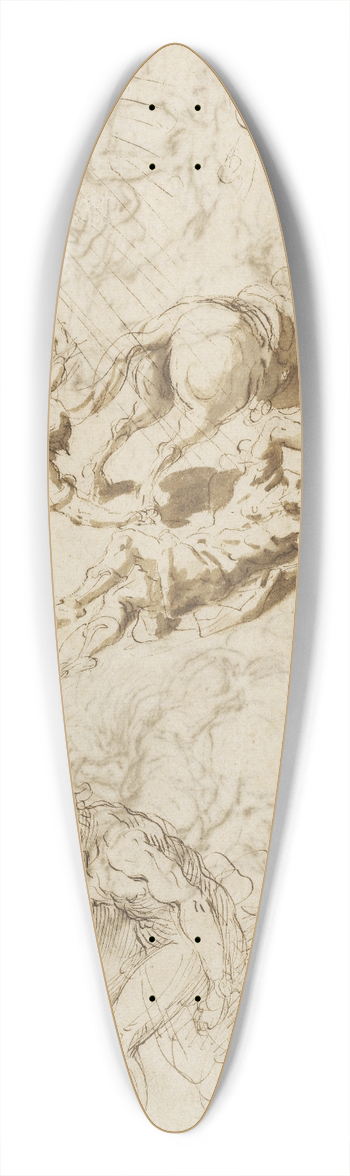 Jacopo Palma il Giovane - The Conversion of Saint Paul; Adam and Eve 39.3 inch art pintail longboard deck