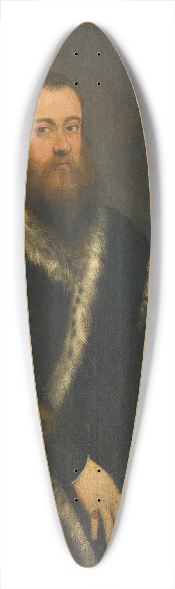 Jacopo Tintoretto - Portrait Of A Bearded Man In A Black Robe With Fur 39.3 inch art pintail longboard deck