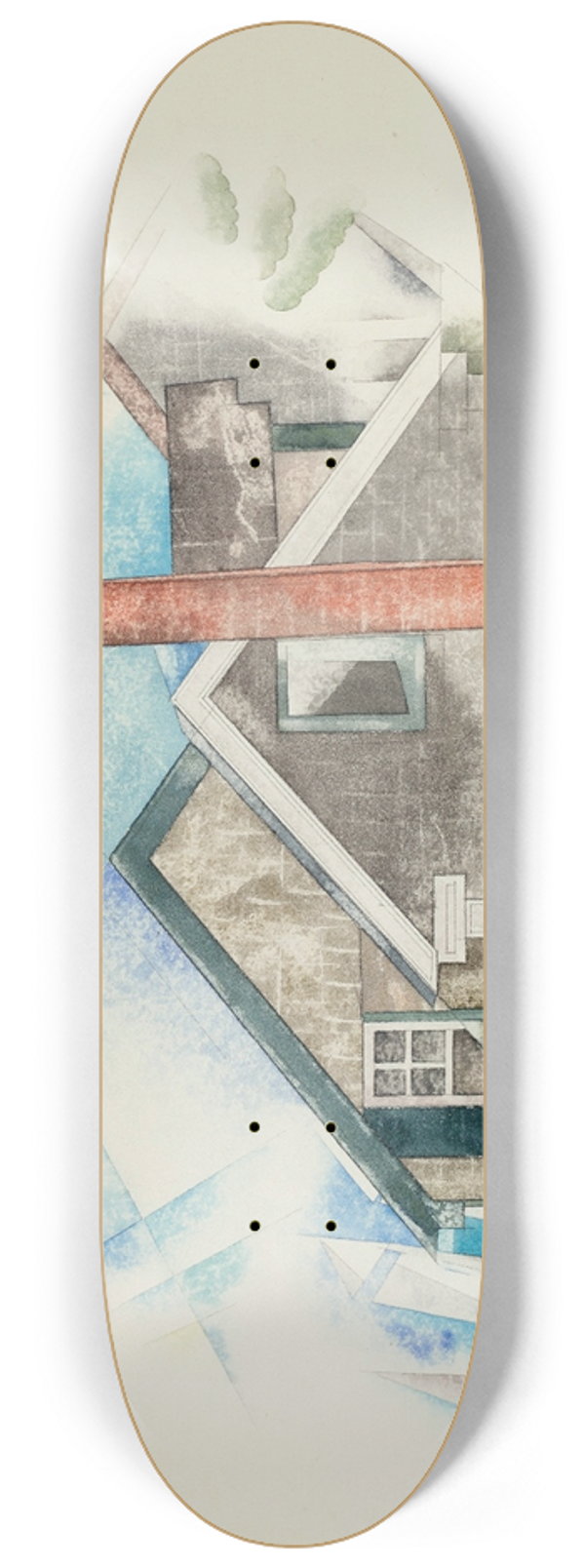 Charles Demuth - Houses 8.25 inch art skate deck