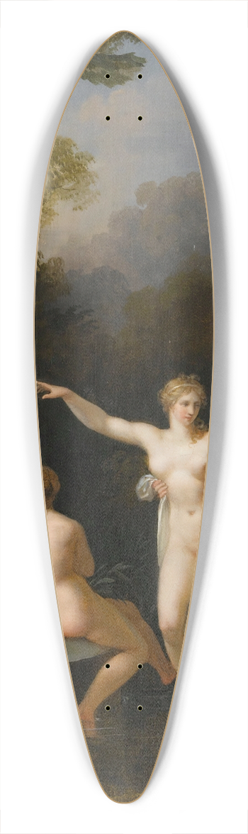Jacques Antoine Vallin - Nymphs Bathing 39.3 inch art pintail longboard deck