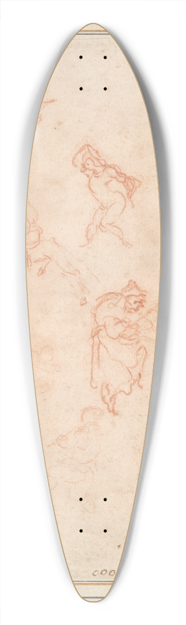 Jacques Callot - Figure Studies 39.3 inch art pintail longboard deck