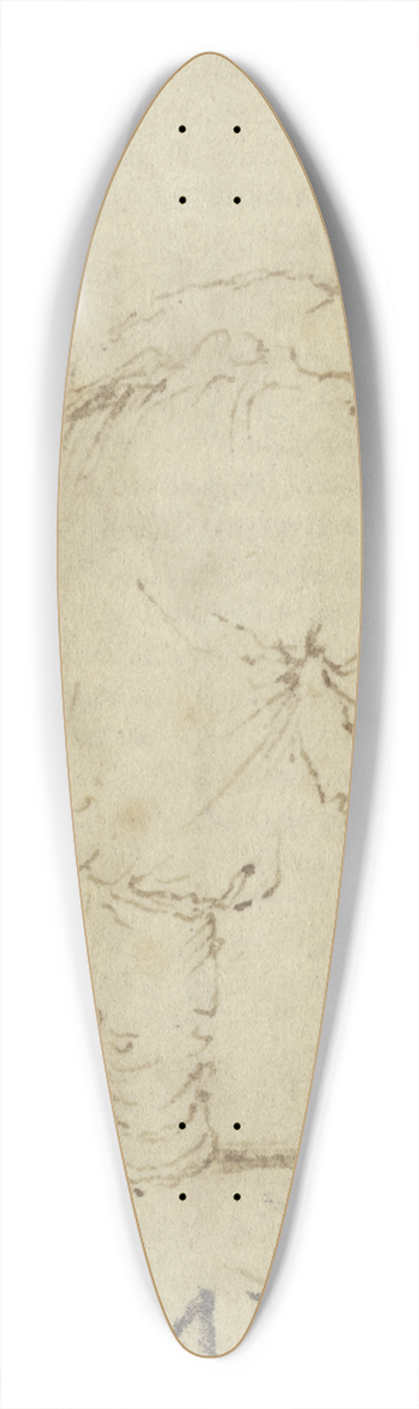 Jacques Callot - Gebckter Mann in Rckenansicht 39.3 inch art pintail longboard deck