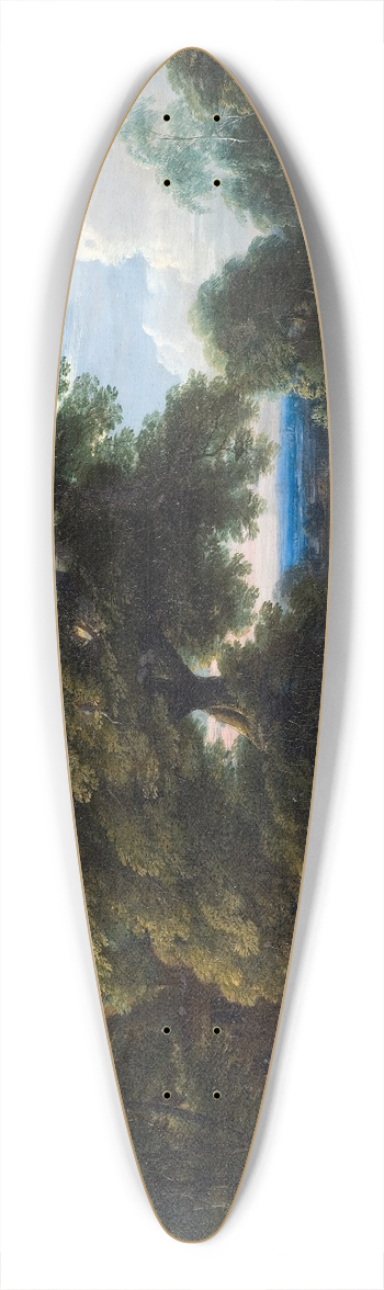 Jacques d'Arthois - Landscape with a Rider in Red 39.3 inch art pintail longboard deck