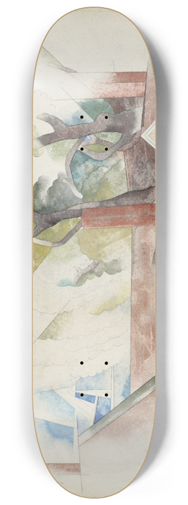 Charles Demuth - Rooftops and Trees 8.25 inch art skate deck