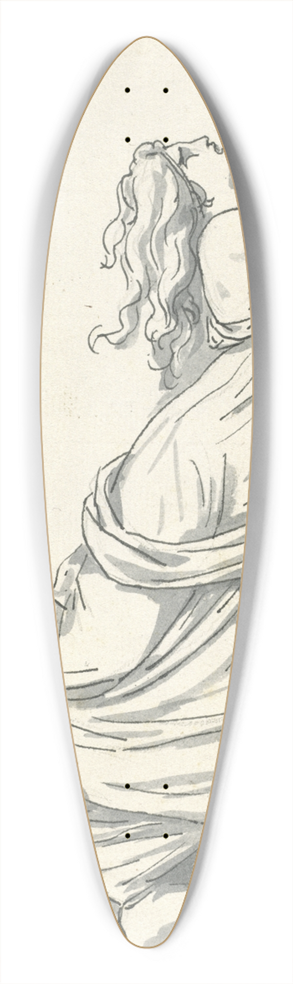 Jacques Louis David - A Distraught Woman with Her Head Thrown Back 39.3 inch art pintail longboard deck