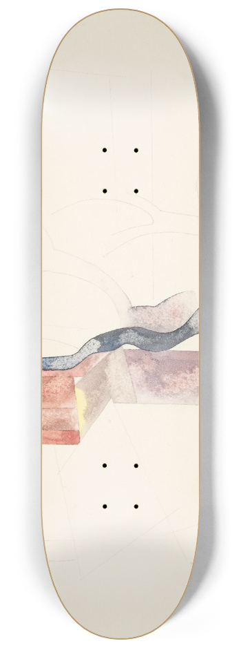 Charles Demuth - Tree Abstraction (probably study for Red Chimneys,1918) 8.25 inch art skate deck