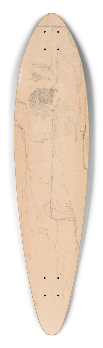 Jacques-Raymond Brascassat - Falaises en bord de mer 39.3 inch art pintail longboard deck
