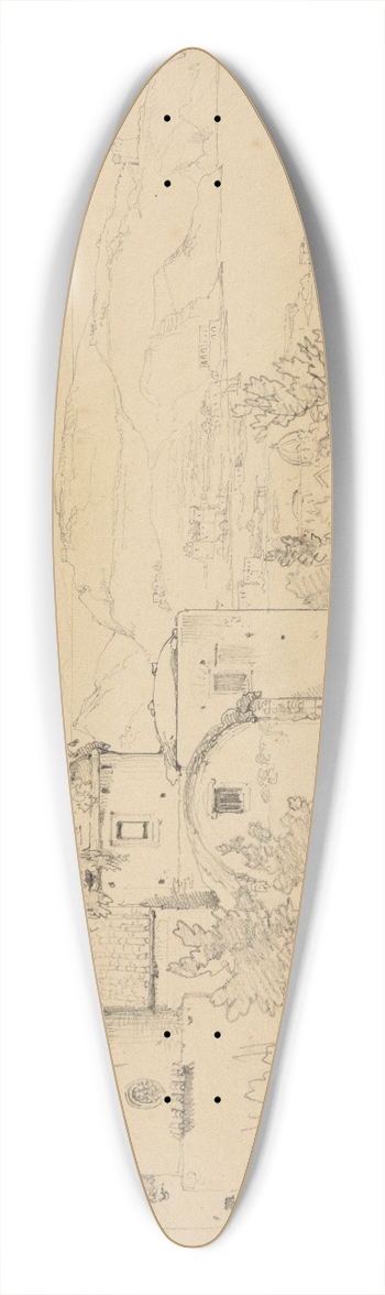 Jacques-Raymond Brascassat - le dIschia 39.3 inch art pintail longboard deck