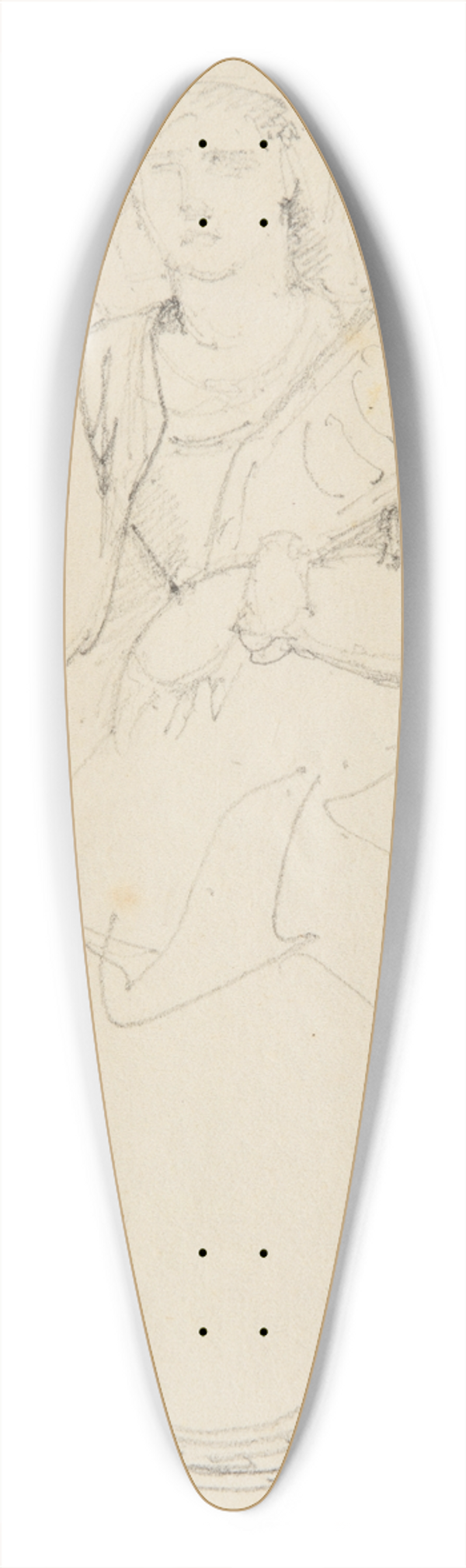 Jacques-Raymond Brascassat - tude de femme 39.3 inch art pintail longboard deck