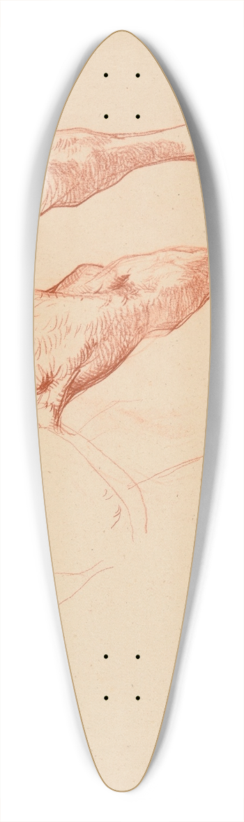 Jacques-Raymond Brascassat - tude de pattes de bovid 39.3 inch art pintail longboard deck