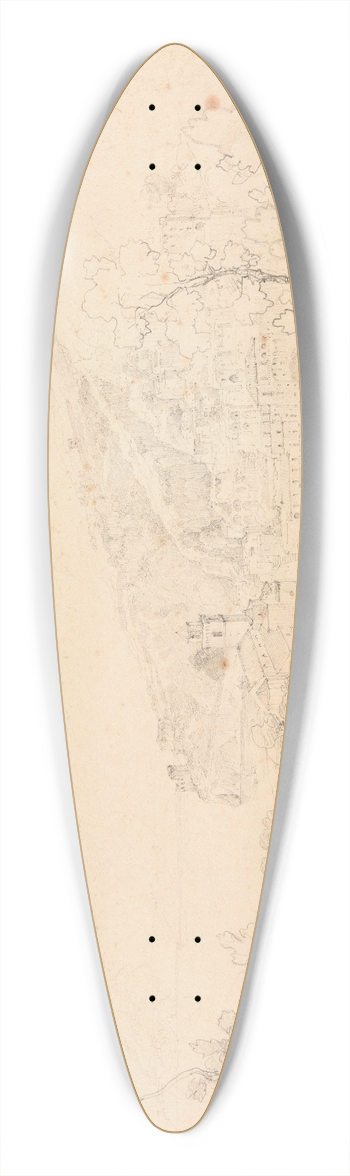 Jacques-Raymond Brascassat - Vue dune ville indtermine 39.3 inch art pintail longboard deck