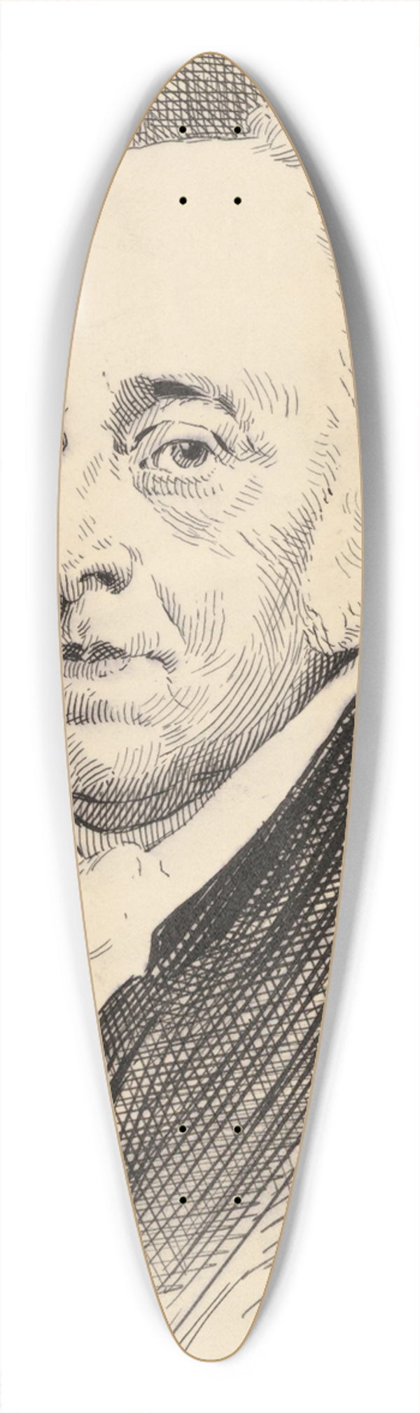 Jacques Reich - John Adams 39.3 inch art pintail longboard deck