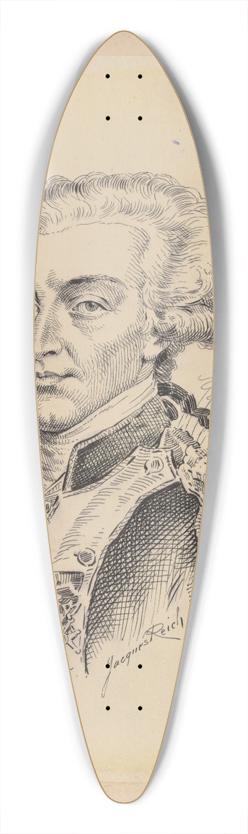 Jacques Reich - Marquis de Lafayette 39.3 inch art pintail longboard deck