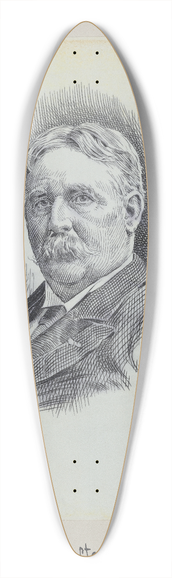 Jacques Reich - William Rufus Shafter 39.3 inch art pintail longboard deck