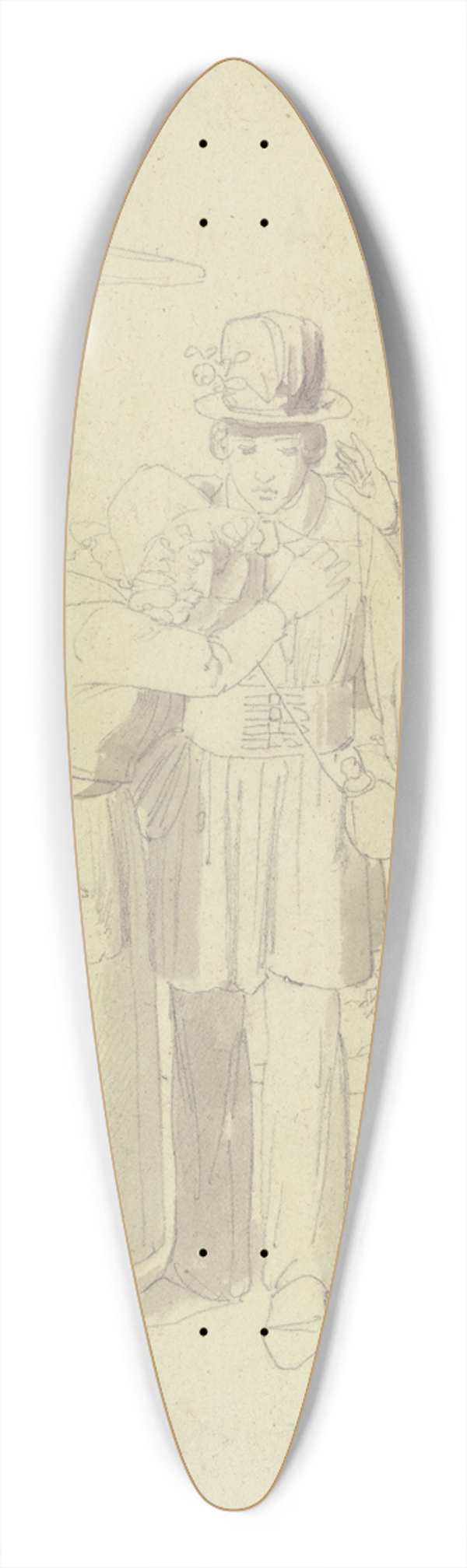 Jakob Becker - Farewell at the crossroads 39.3 inch art pintail longboard deck