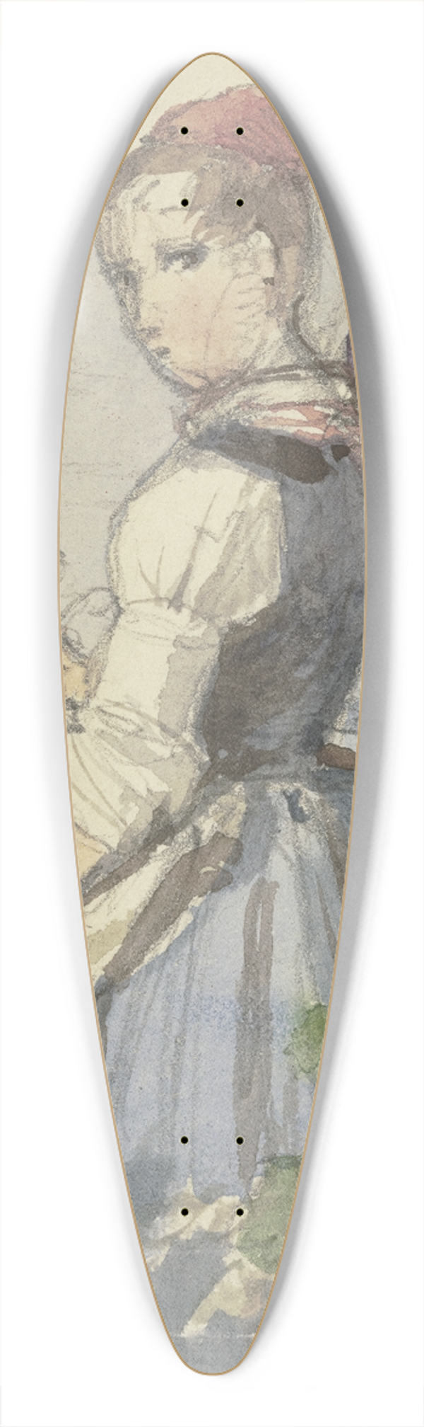 Jakob Becker - Farm girl in the garden 39.3 inch art pintail longboard deck