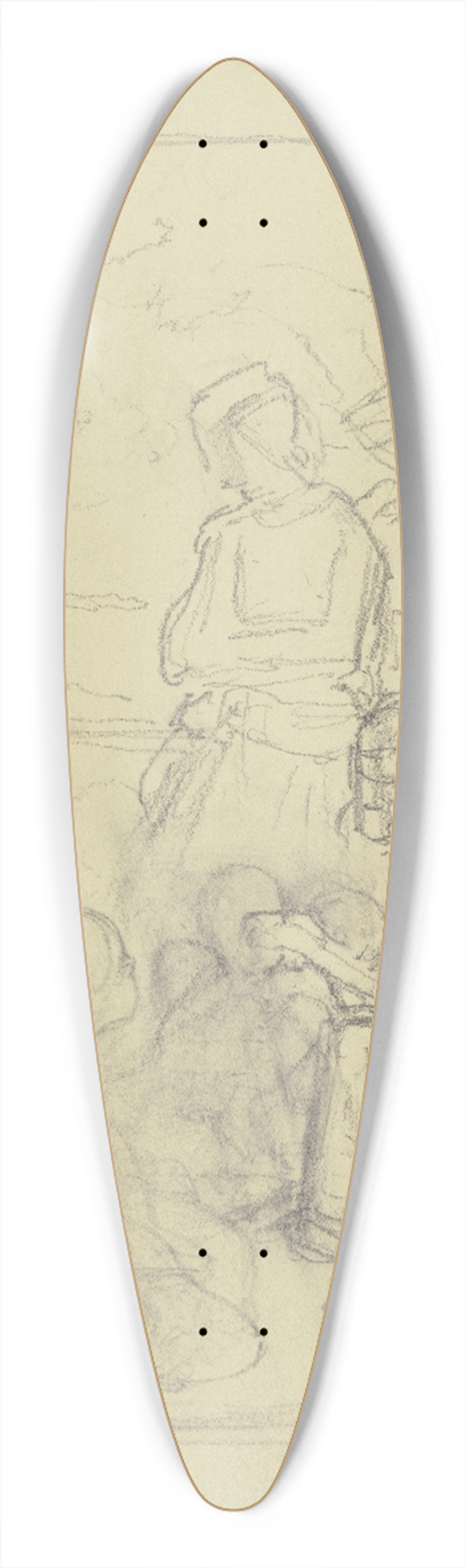 Jakob Becker - Group in front of a house 39.3 inch art pintail longboard deck