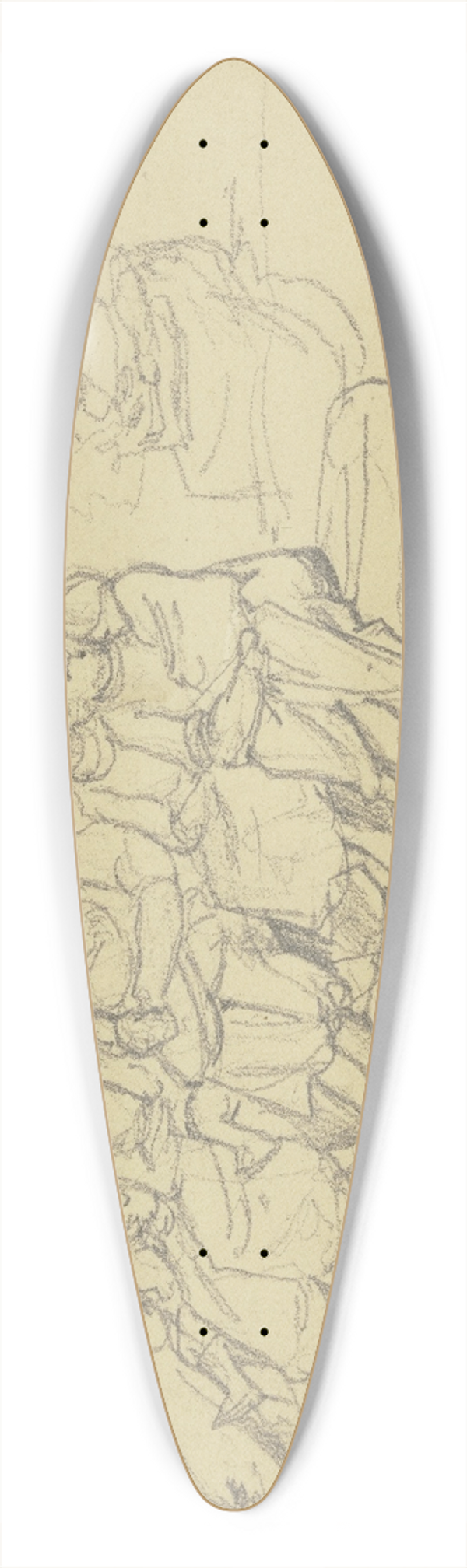 Jakob Becker - Group of children 39.3 inch art pintail longboard deck