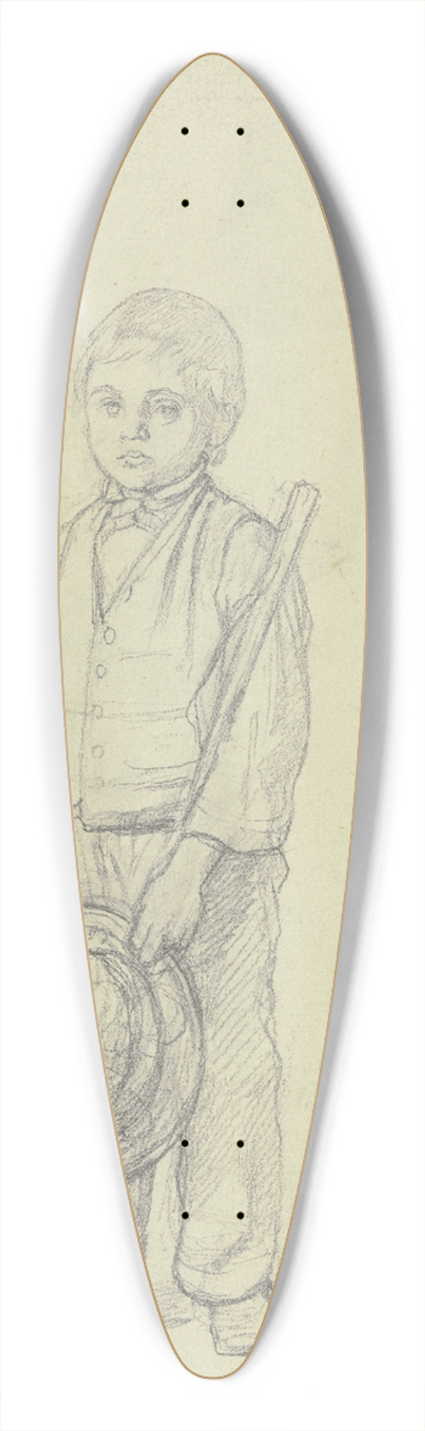 Jakob Becker - Kleiner Junge mit einem groem Zylinder in der Hand 39.3 inch art pintail longboard deck