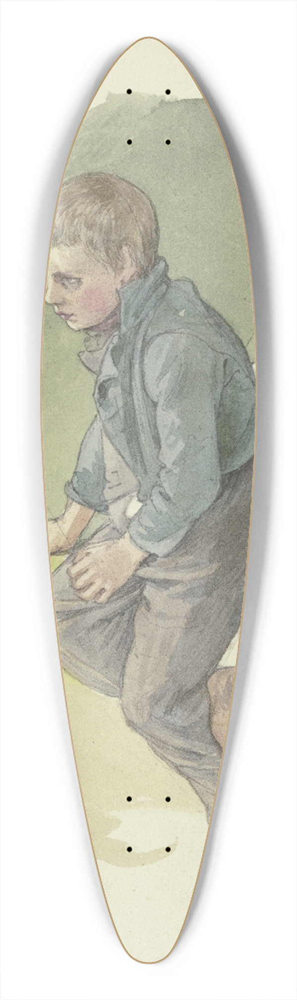 Jakob Becker - Sitzender Bauernjunge aus Berod im Westerwald 39.3 inch art pintail longboard deck